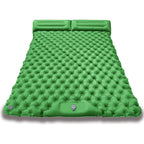 Double inflatable mat, foot pump detail