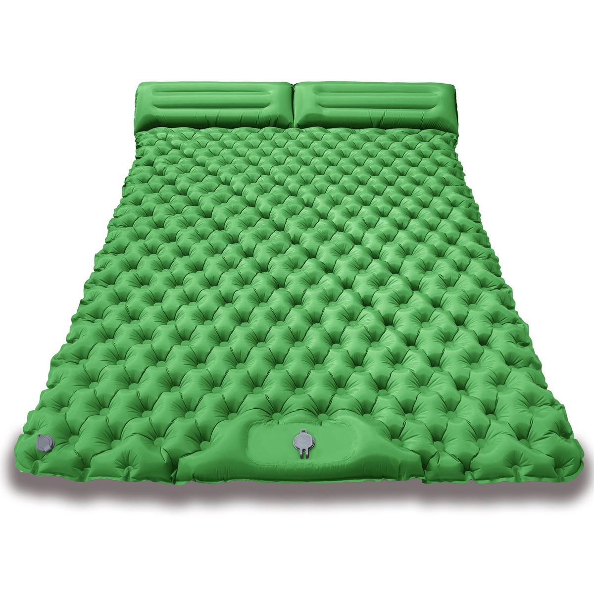 Double inflatable mat, foot pump detail