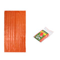Orange emergency bivvy bag laid flat next to its packet