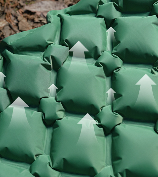 Close-up of the air cell surface of the mat