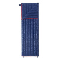 Envelope down sleeping bag in navy, shown flat on a white background