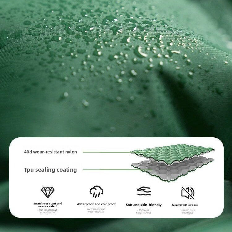Water beading on the 40D nylon fabric with its TPU sealing coating